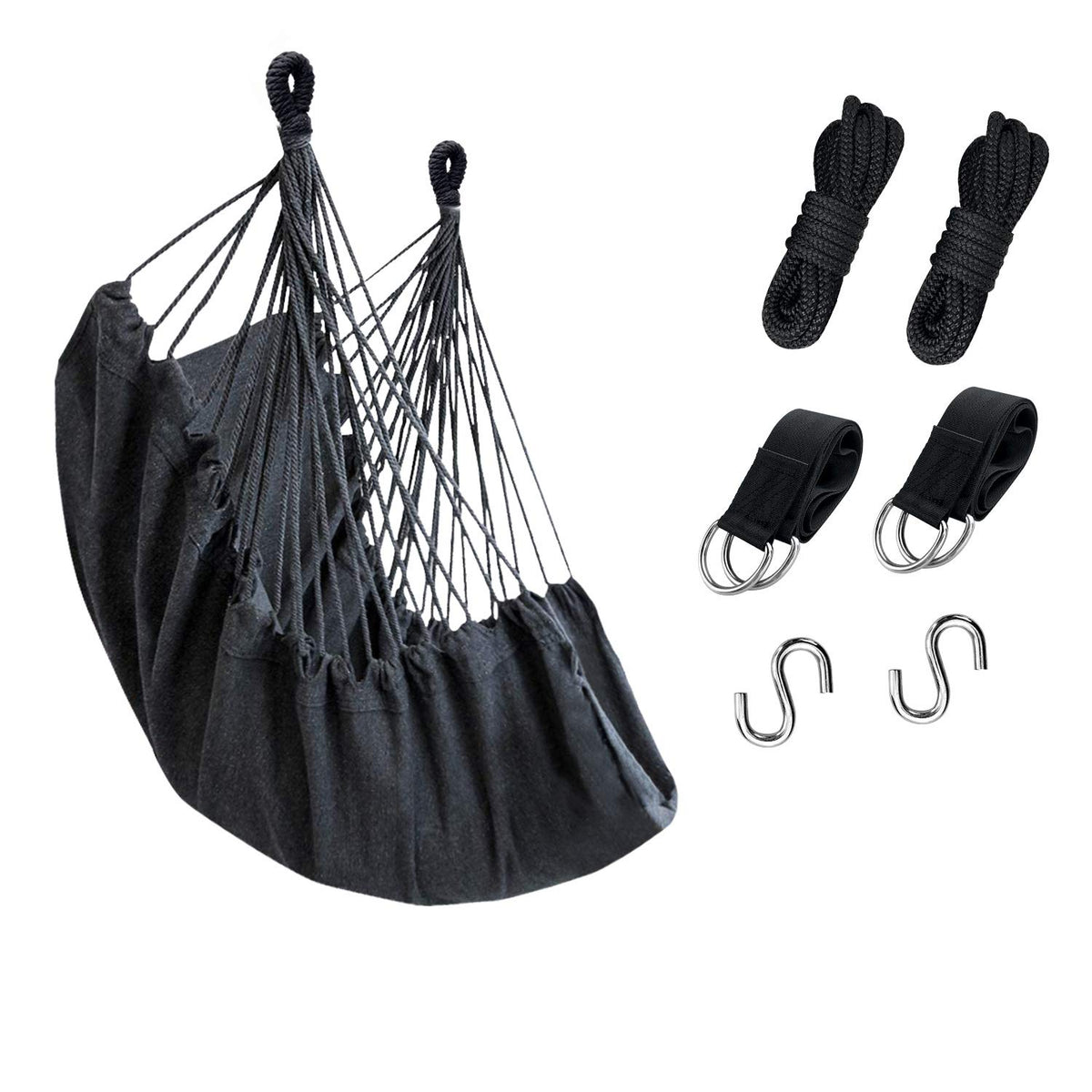 KPX outdoor hammock chair ready to hang from a tree branch for relaxation