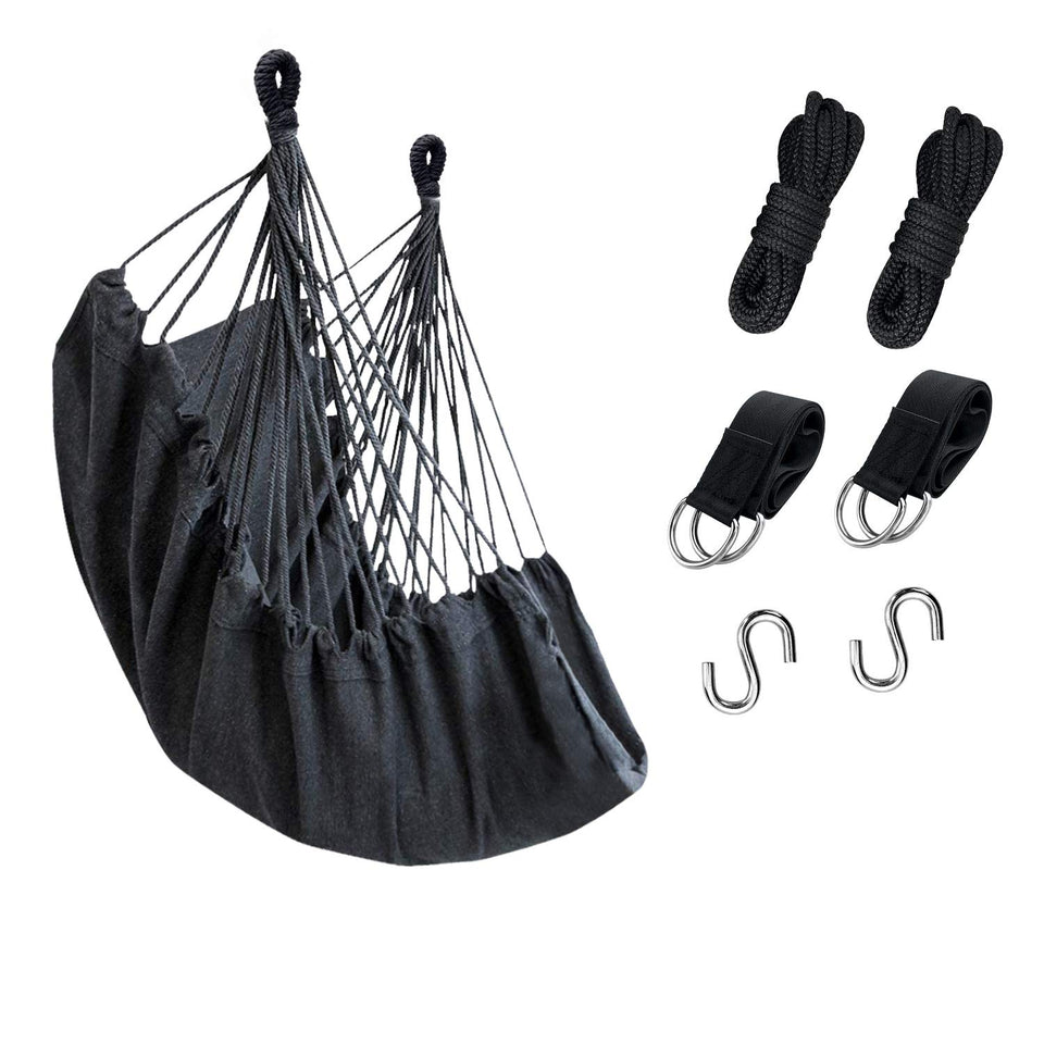 KPX outdoor hammock chair ready to hang from a tree branch for relaxation