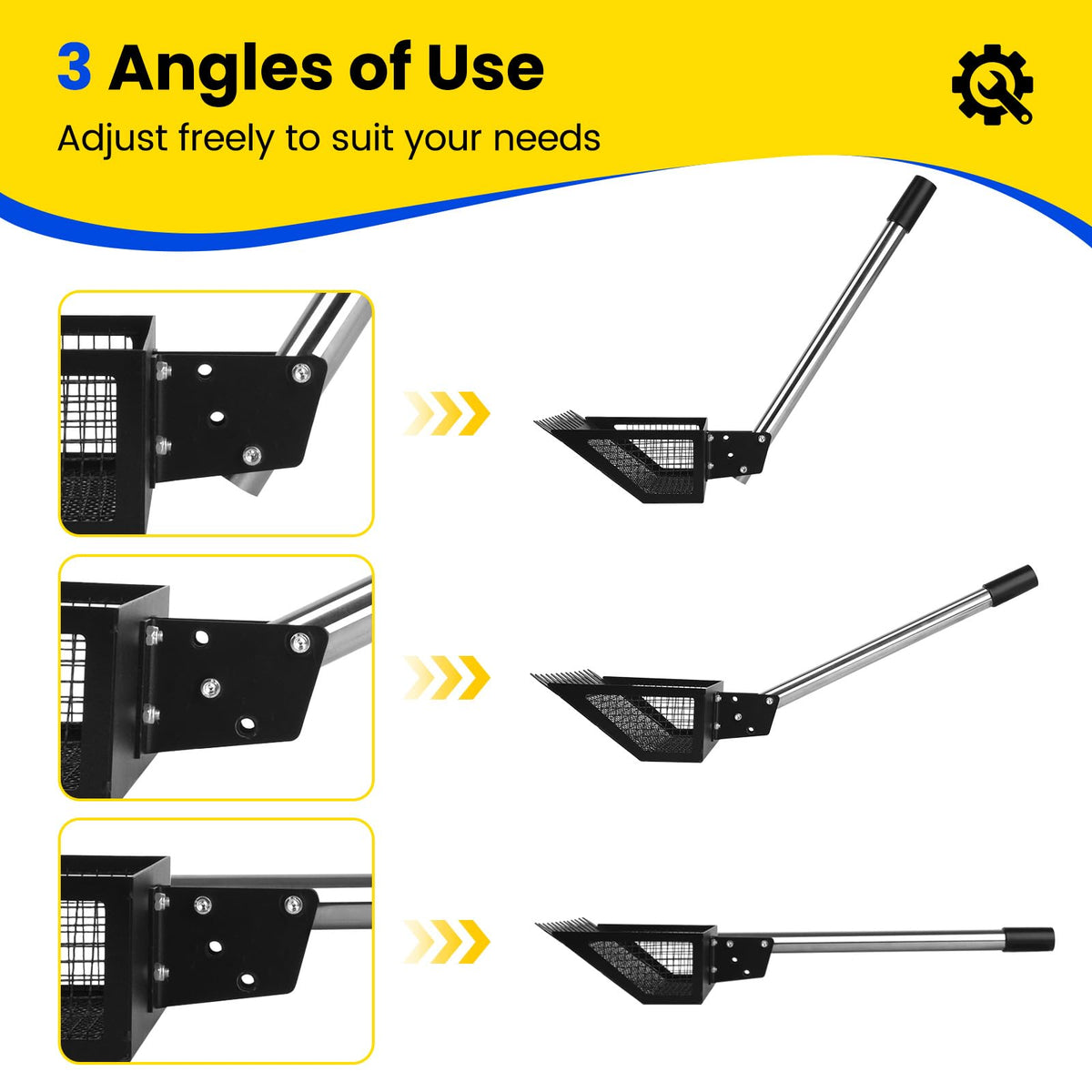 KQPZ 2-in-1 chicken poop scooper medium-angle rake for bedding separation
