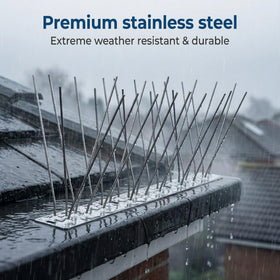 KraAra bird spikes along fence perimeter create a secure bird deterrent.