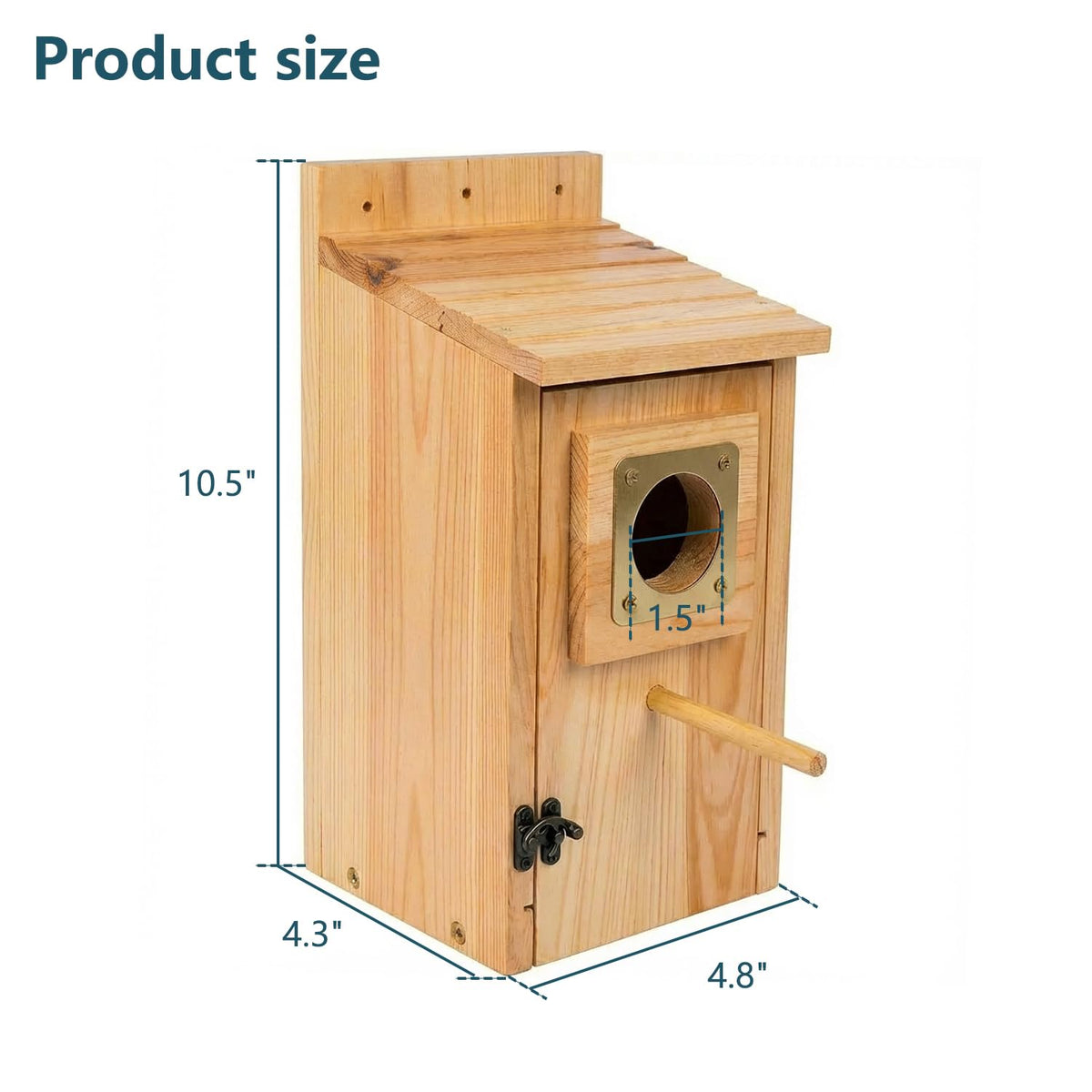 KraAra weather-resistant cedar bird house in natural finish for backyard wildlife