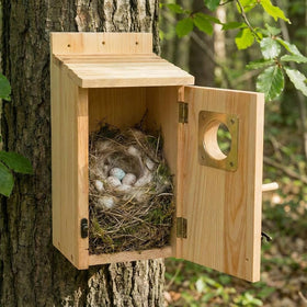 KraAra no-assembly outdoor bird house ready to install in your garden