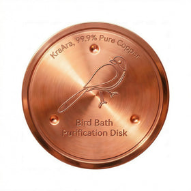 KraAra Pure Copper Bird Bath Disk 4-inch in water helps keep water clearer.