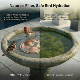 KraAra Pure Copper Bird Bath Disk on outdoor use shows long-lasting durability.