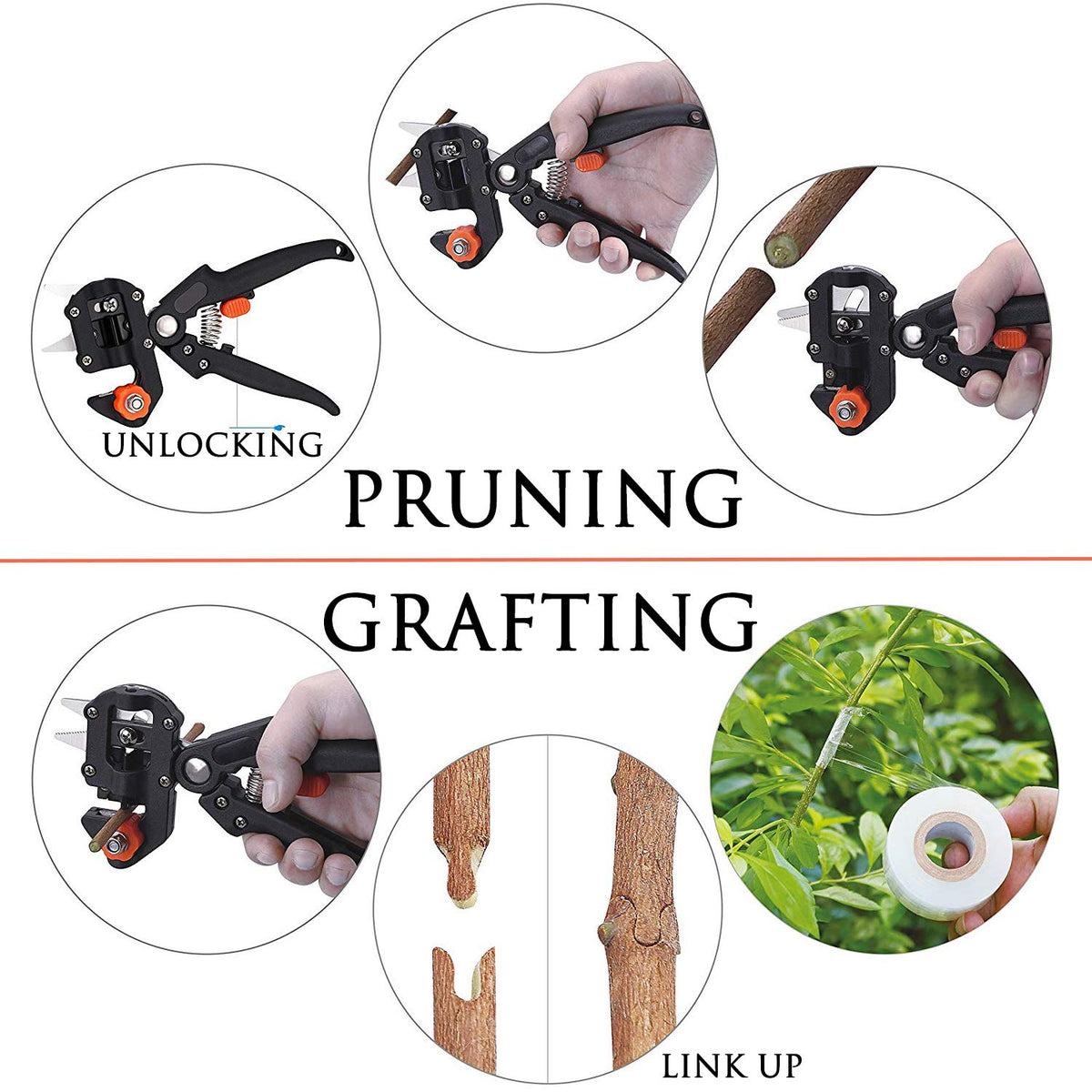 Replacement blades for KREWEY 2-in-1 grafting kit for versatile maintenance.