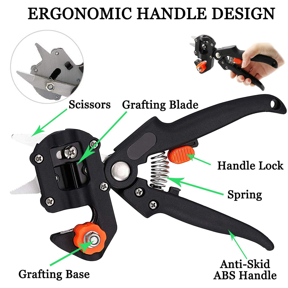 KREWEY grafting tool with U-Cut blade for clean, accurate cuts.