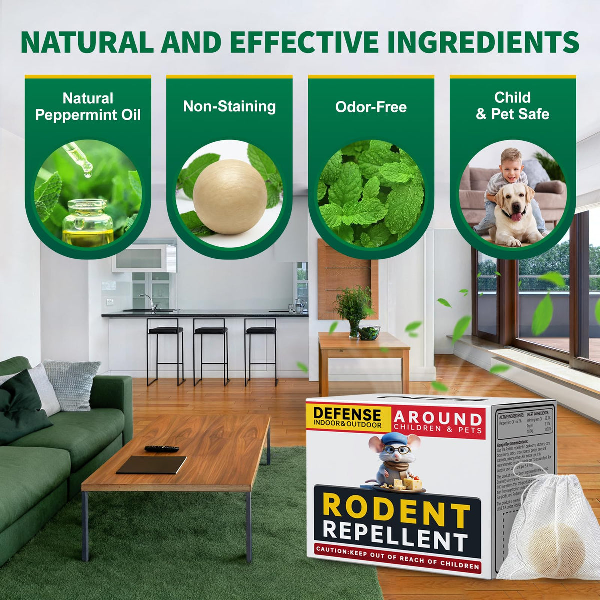 Kriooxluue peppermint mouse repellent ball in closets provides natural pest protection.