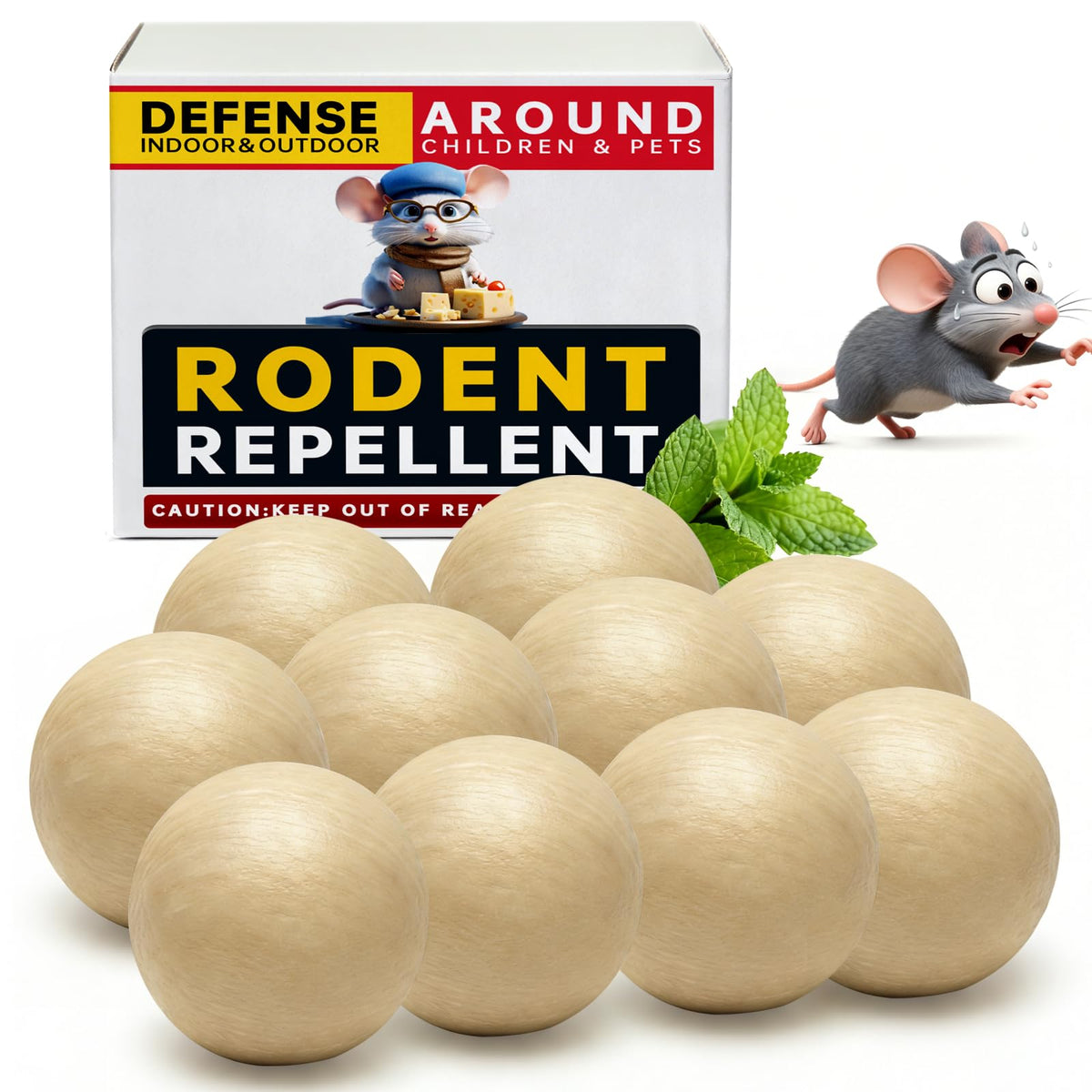 Kriooxluue peppermint mouse repellent ball for outdoor use helps deter rodents with a fresh scent.