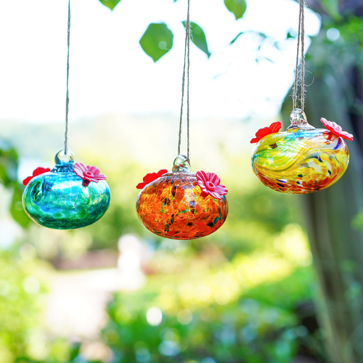 KRISININE hand-blown design adds color to patios and balconies.