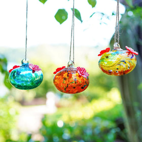 KRISININE hand-blown design adds color to patios and balconies.