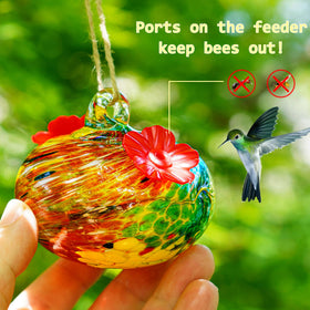 KRISININE outdoor window garden decor hummingbird feeder adds color to exteriors.