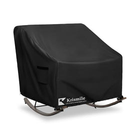 Krismile outdoor rocking chair cover in heavy-duty Oxford fabric provides durable protection.