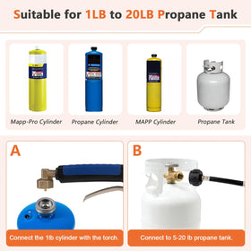 Krismose propane torch with instant ignition for fast startups