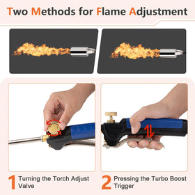 Krismose weed burner in use for weed elimination between pavers