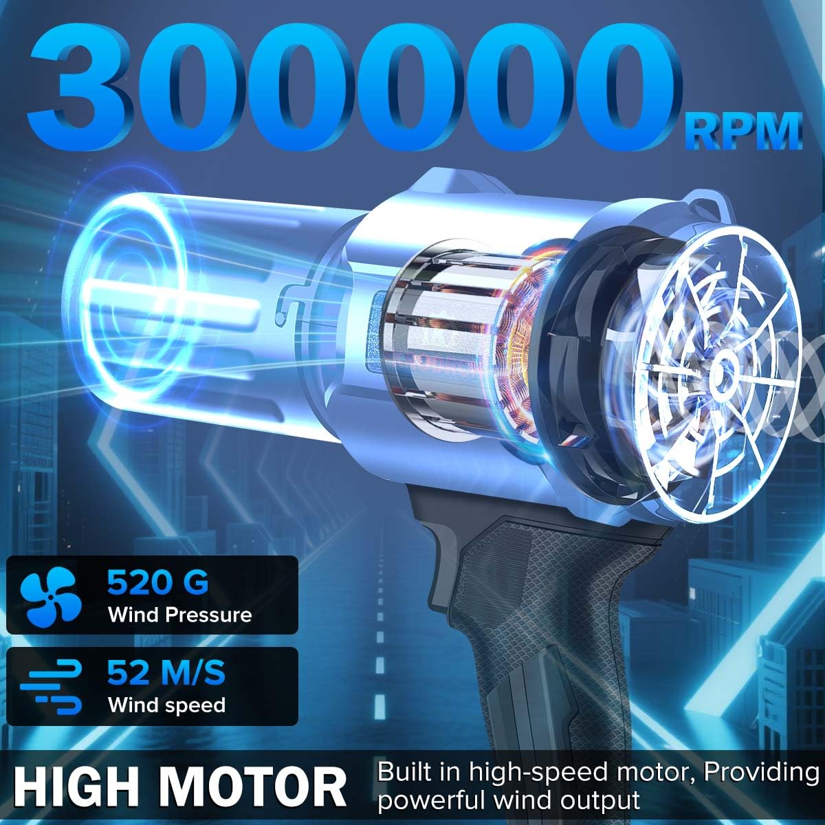 Krodrch leaf blower in turbo speed for fast leaf clearance.