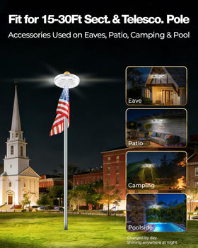 Kromart patriotism and greener lifestyles framing eco-friendly flag lighting.