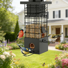KRUOO hanging steel hanger fits trees and patios for outdoor setup.
