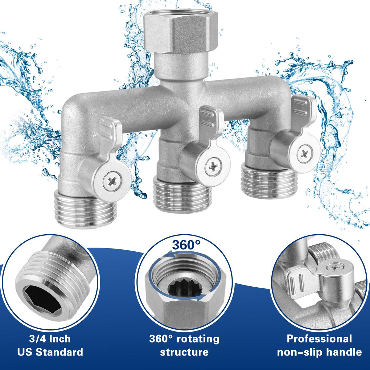 Kruuvax standard 3/4 inch GHT connection fits most outdoor faucets.