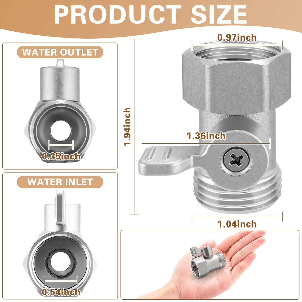 Kruuvax extended-handle valve—easy grip for comfortable operation.