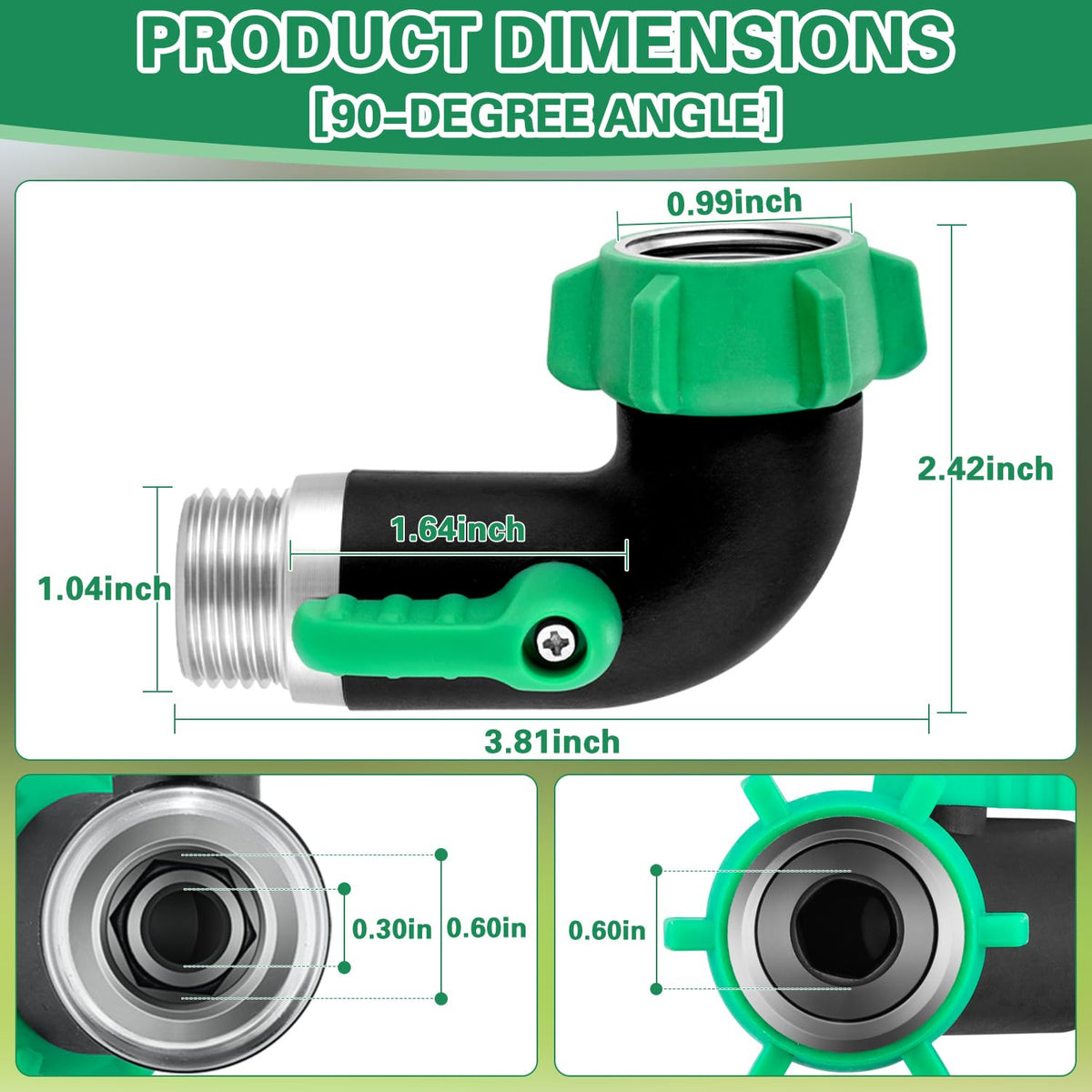 Kruuvax hose elbow with shut-off valve shows easy flow control