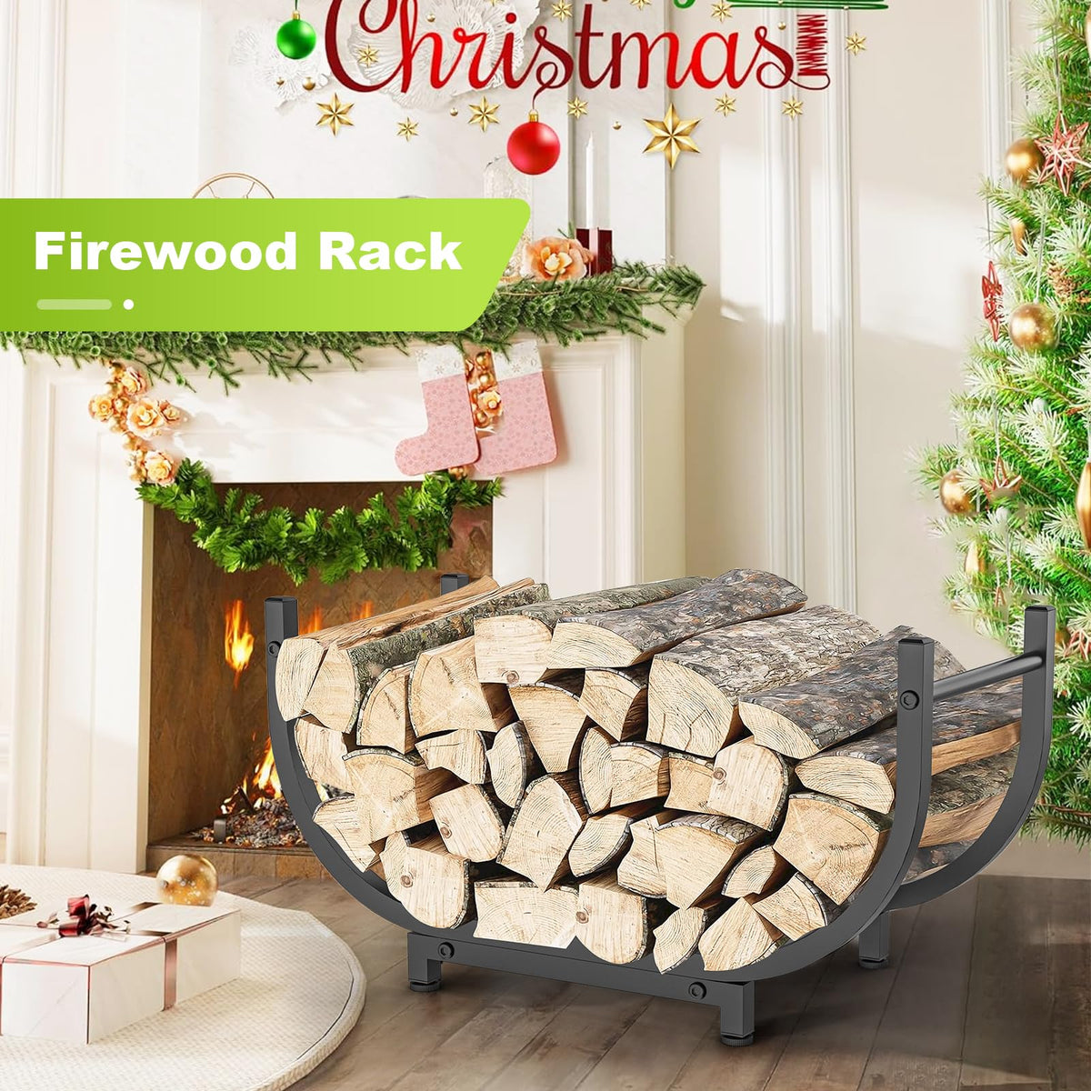 KRZKRZ firewood rack 30in assembly easy for quick setup.