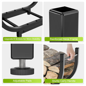 KRZKRZ firewood rack indoor outdoor use with heat resistant design.