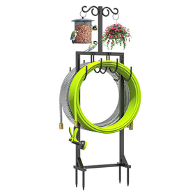 KRZKRZ hose holder with dual side hooks keeps hoses organized outdoors