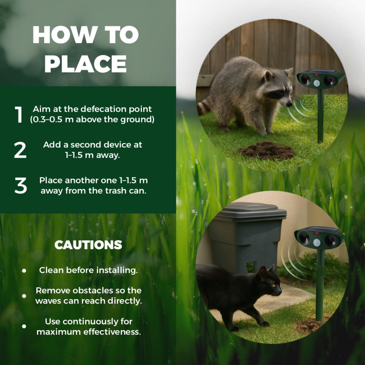 KS SHOP Chemical-free ultrasonic deterrent keeps property safe