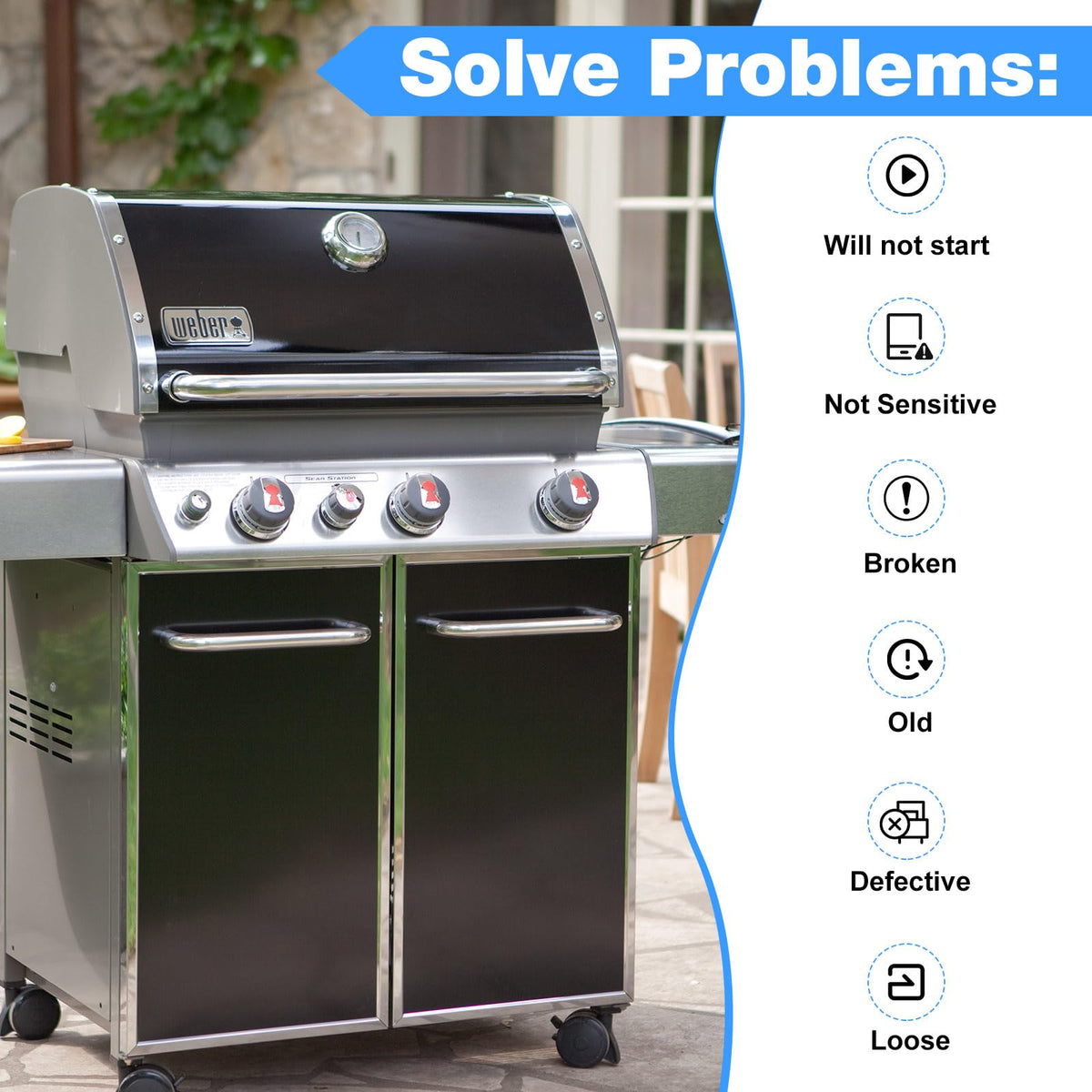Kscjdg corrosion-resistant grill knobs on grill surface