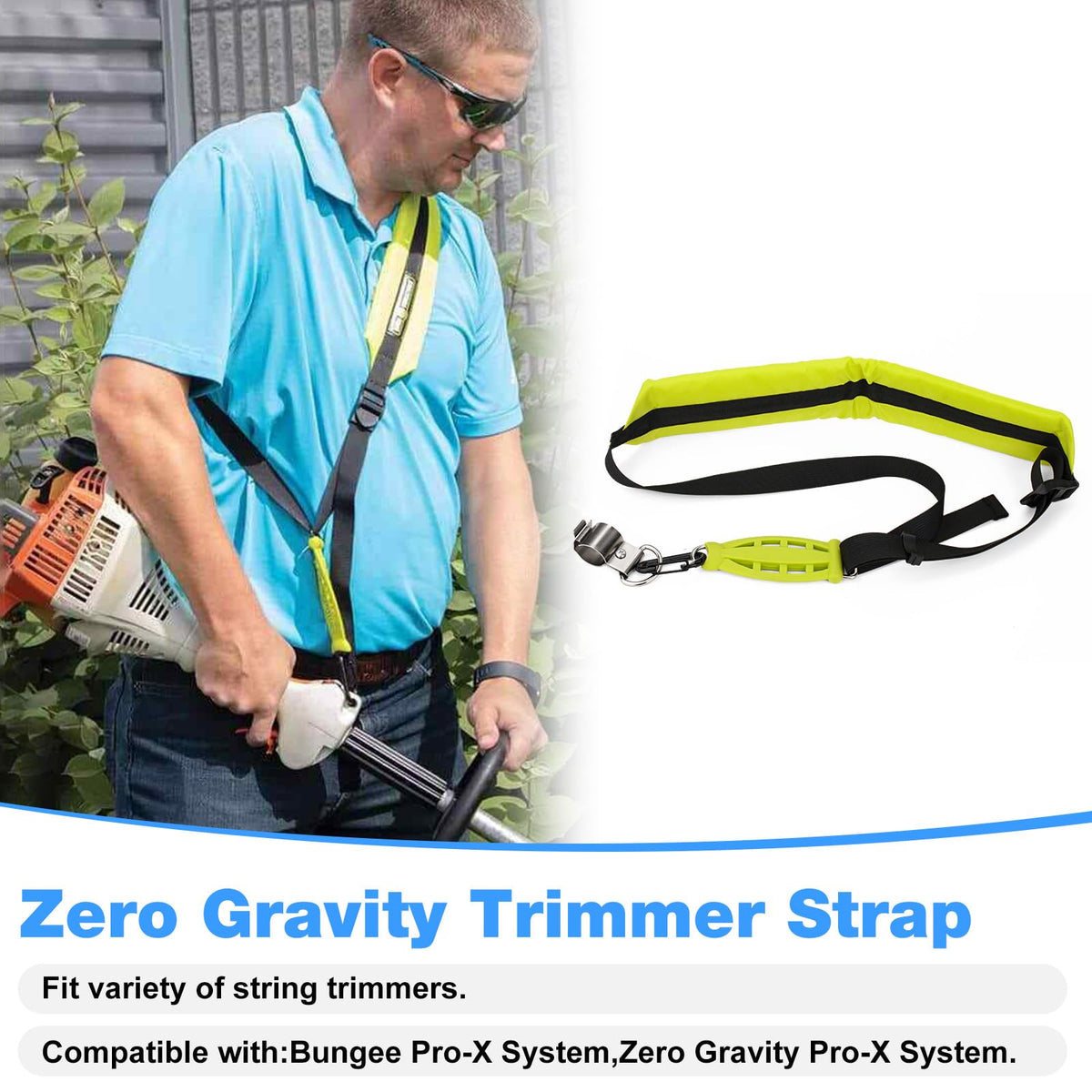 Kscjdg zero gravity pro-x strap showing universal compatibility across trimmers