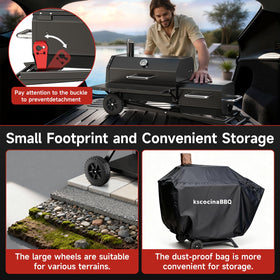 kscocinaBBQ durable steel construction for sturdy outdoor cooking