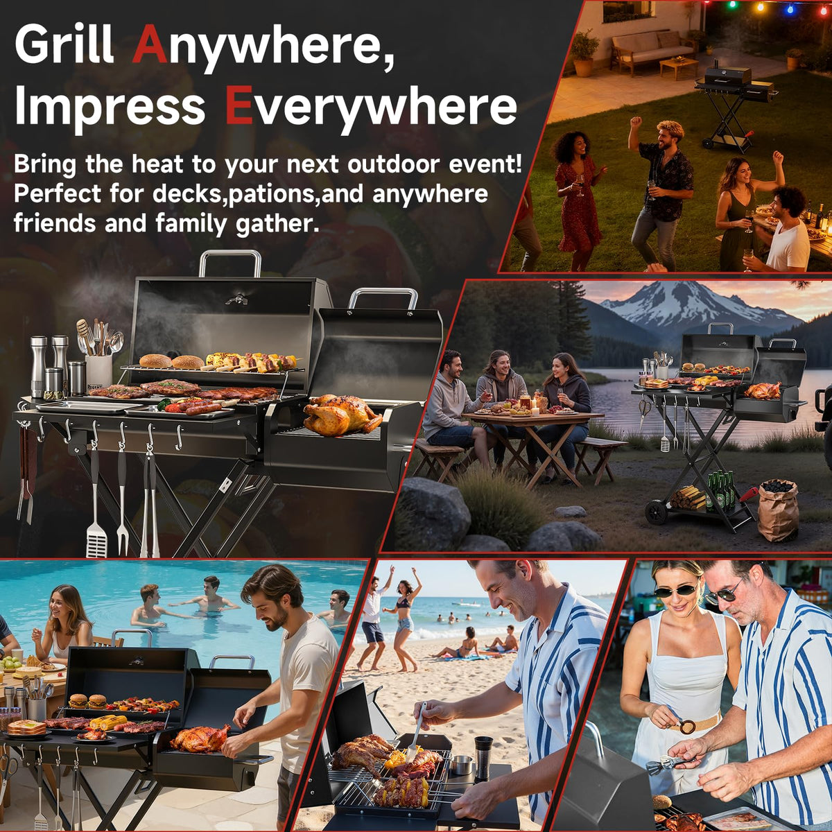 kscocinaBBQ waterproof cover protects the grill from rain and dust