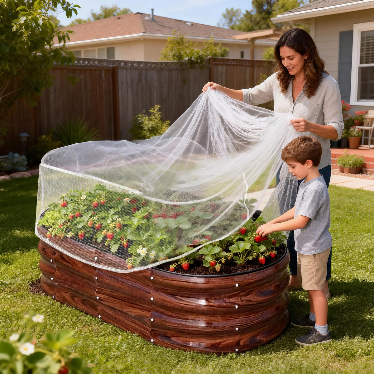 KSFTWUSOL barrier nets guard fruits, vegetables, and flowers from small animals.