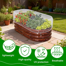 KSFTWUSOL drawstring netting securely fits over varied bed shapes.