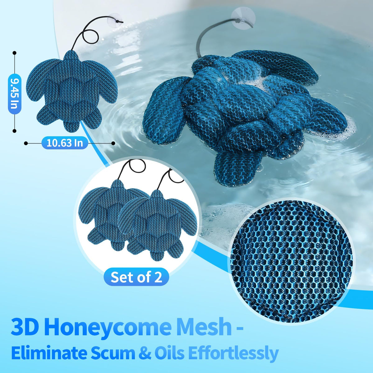 Ksheat 3D honeycomb design scum absorber captures residues