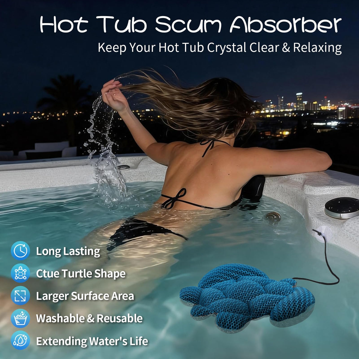 Ksheat reusable washable hot tub sponge 2-pack for savings
