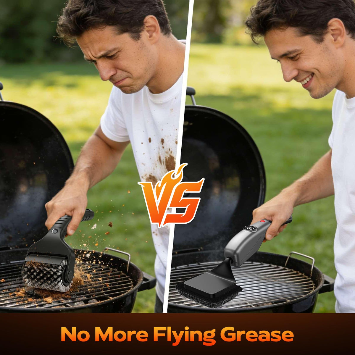 KSNLM fire-resistant sponge head attachment cleans hot grates safely