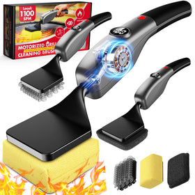 KSNLM reciprocating electric grill brush front view — cordless cleaning for faster, mess-free grilling