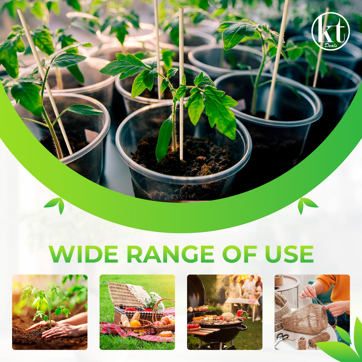 KT Deals 18-inch bamboo stake doubles as garden decor