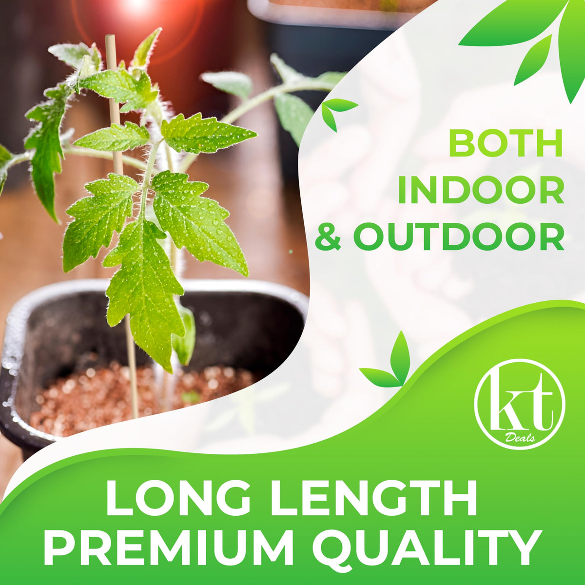 KT Deals 18-inch bamboo stake supports tomato plants upright