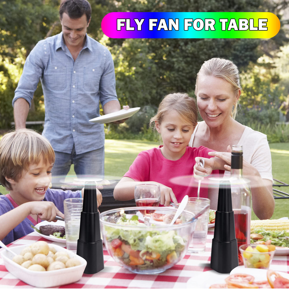 KTDRJN Fly Fans easy battery-change setup enables quick outdoor use.