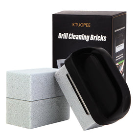 KTUOPEE grill cleaner kit with handle and bricks for easy grate maintenance
