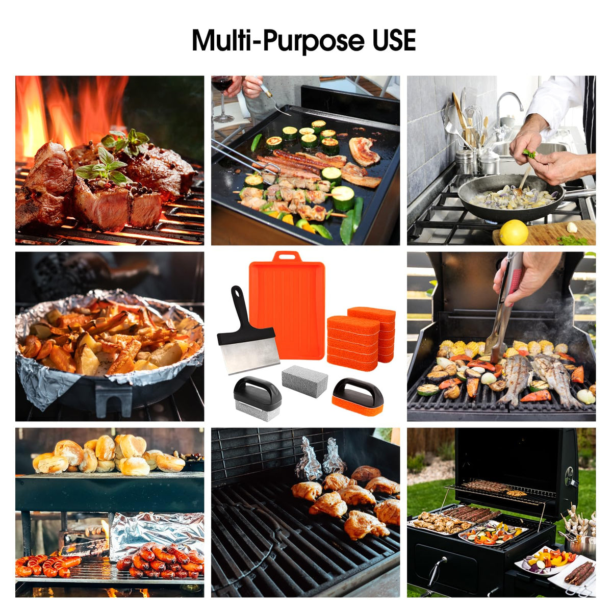 KTUOPEE All-in-one kit keeps your Blackstone griddle gleaming.