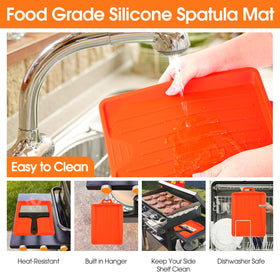 KTUOPEE Griddle Cleaning Kit scouring pads with handle enable safe scrubbing.
