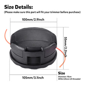 KTWT head with straight shaft compatibility for Echo SRM-225.