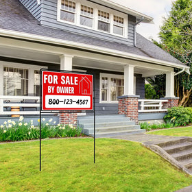 Kuco double-sided yard sign with bold messaging.