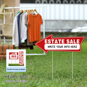Kuco large estate yard sign with 15-inch stakes.