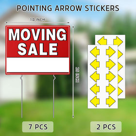 Kuco moving sale signs, double-sided design for visibility from multiple directions.