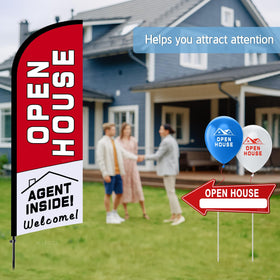 Kuco metal stakes secure signs for outdoor open houses.
