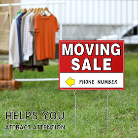 Kuco neon-yellow arrow stickers guide customers to your sale.